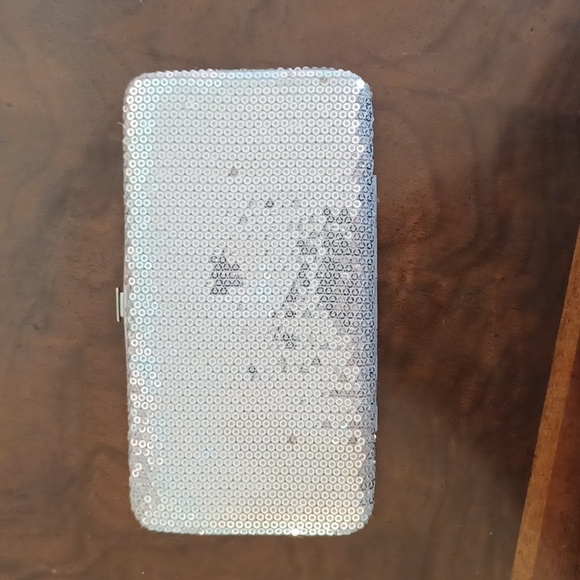 Silver Sequins clutch wallet with Snap closure 5795 - Picture 5 of 9